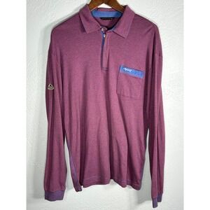 Louis Castel‎ Striped Long Sleeve Polo Shirt Pocket Detail Size 105